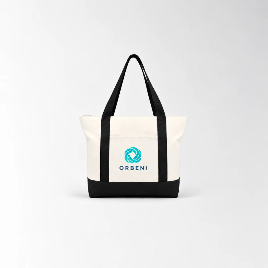 custom two-tone tote bag