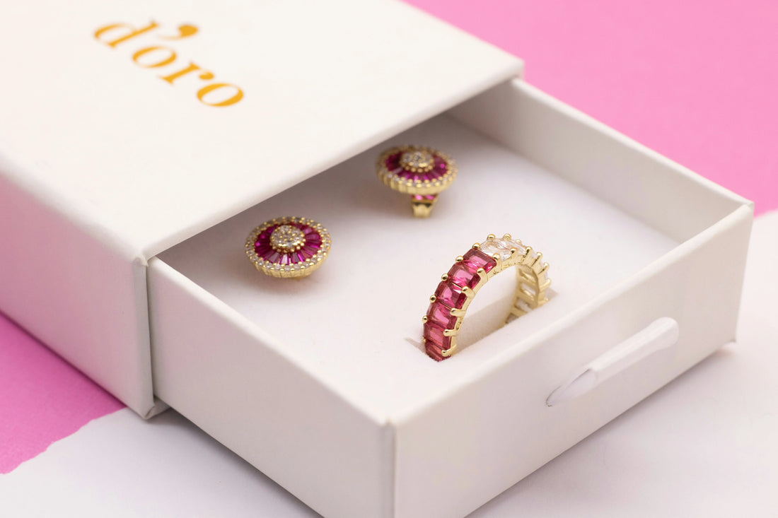 Jewelry rings in a box example for how to ship jewelry safely.