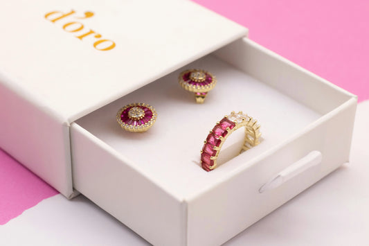 Jewelry rings in a box example for how to ship jewelry safely.