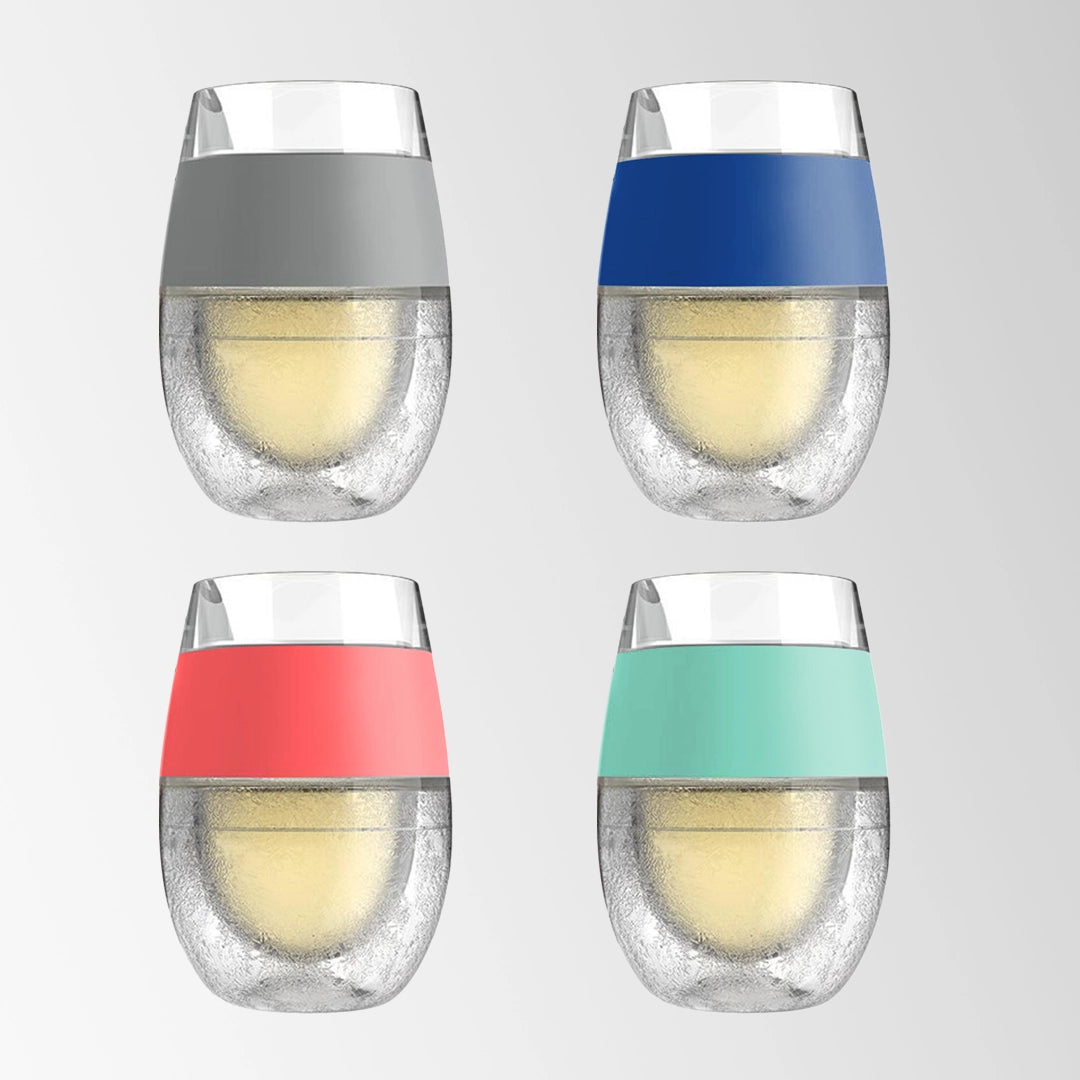 multi color freezer glass wine tumblers with gel collection