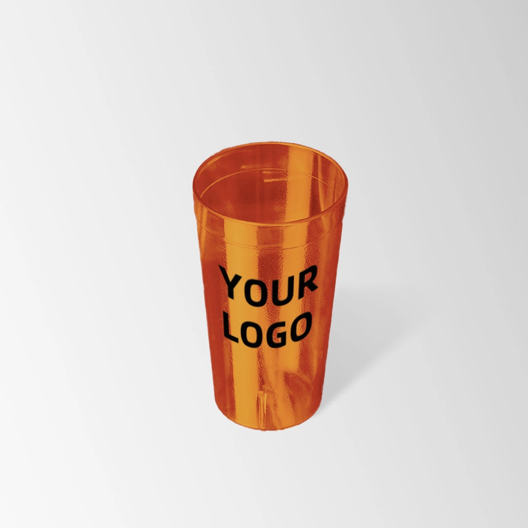 orange SAN plastic textured tumbler custom logo