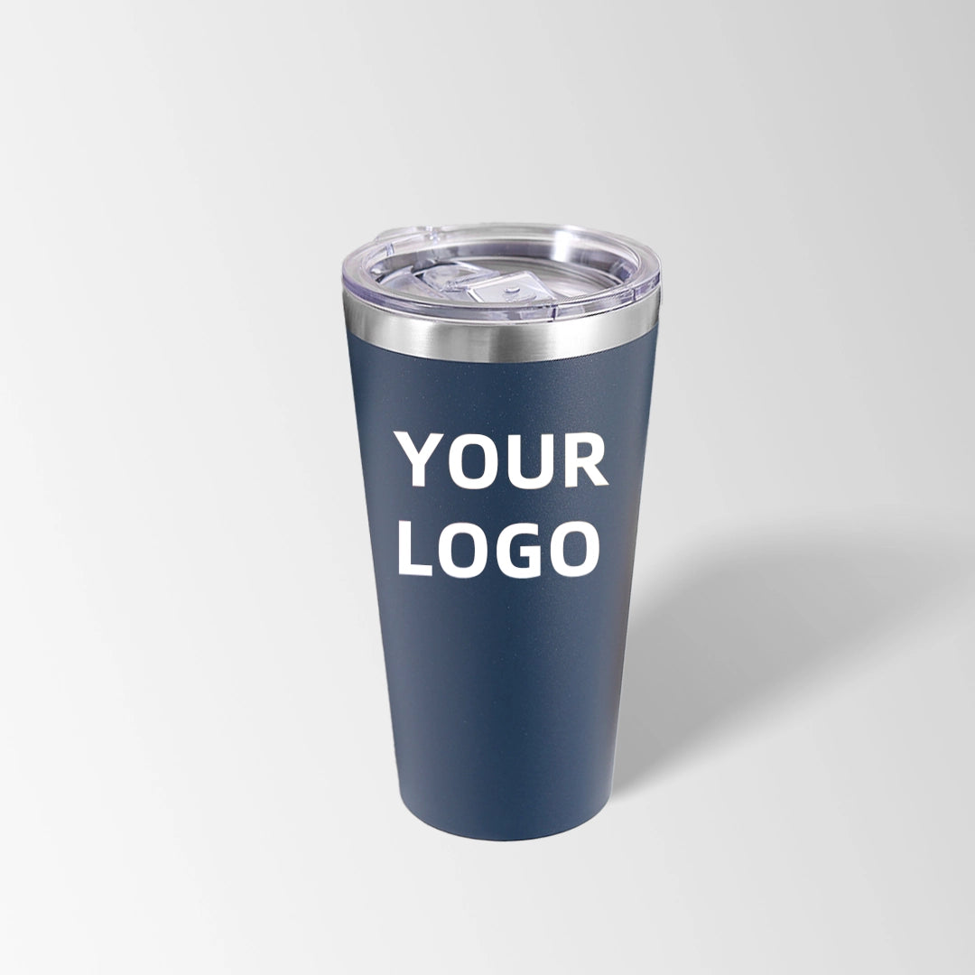 Navy blue double wall tumbler custom logo