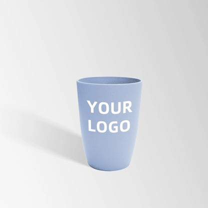 light blue wheat straw reusable plastic cup