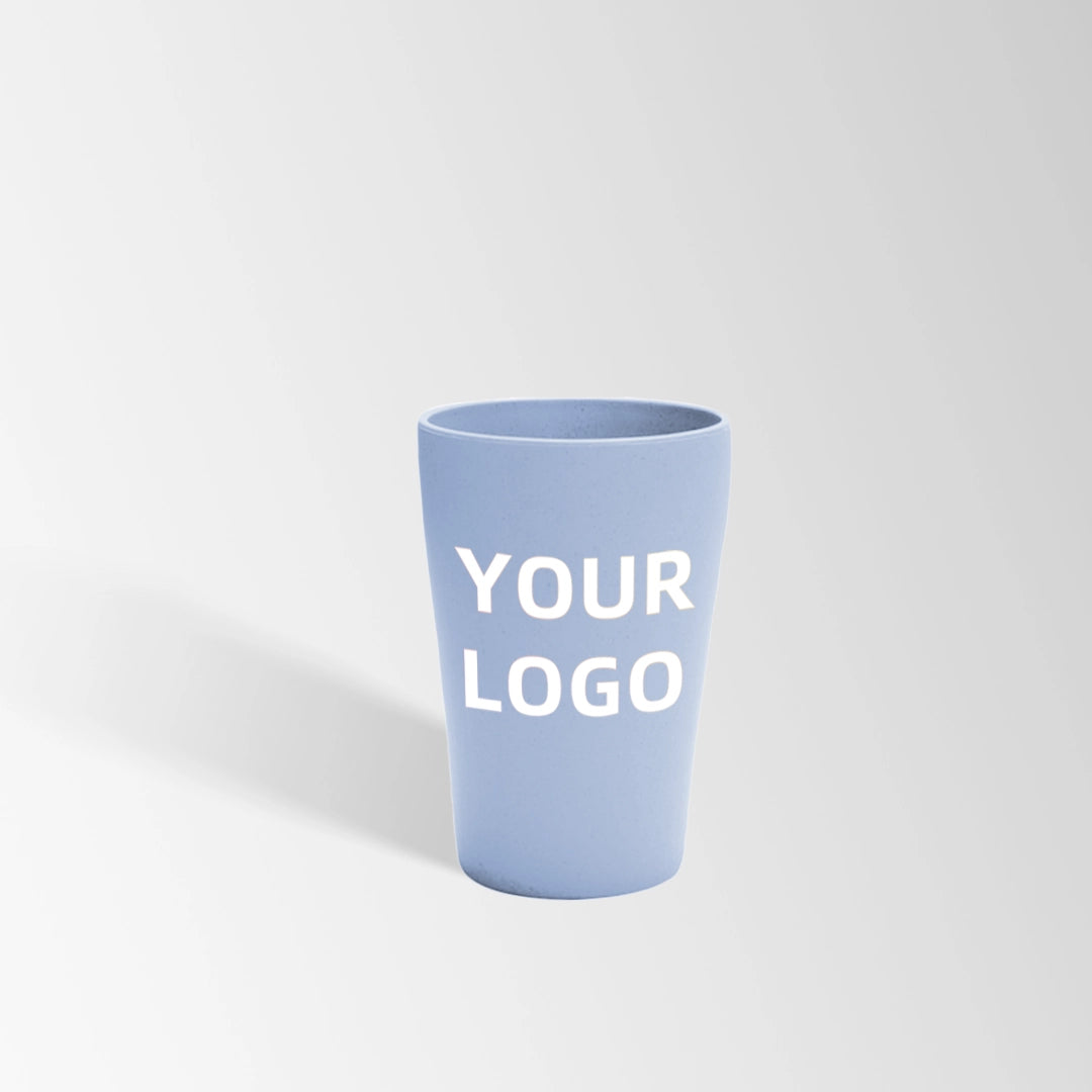 light blue slim wheat straw reusable plastic cup