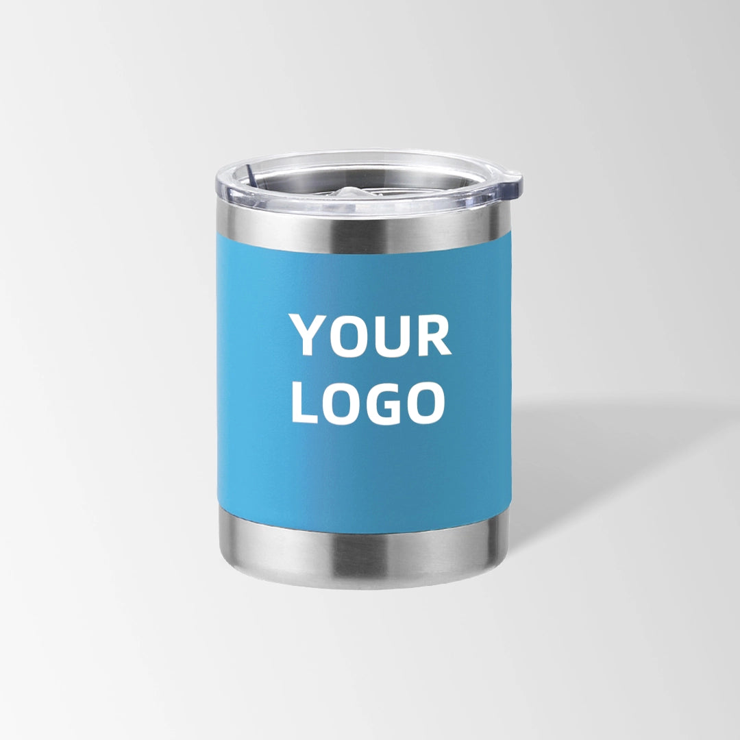 Sky blue travel coffee tumbler custom logo