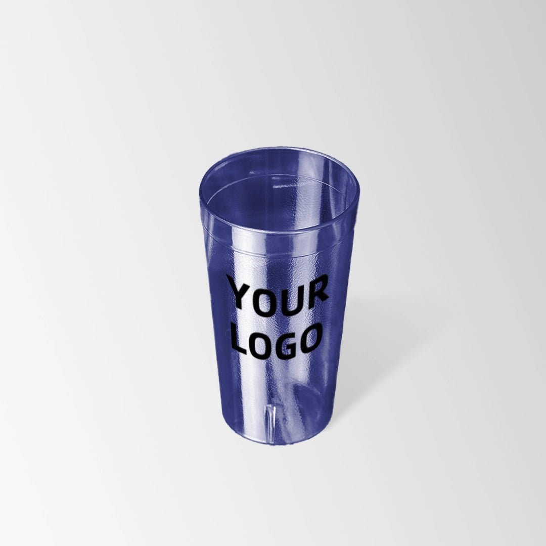 dark blue SAN plastic textured tumbler custom logo