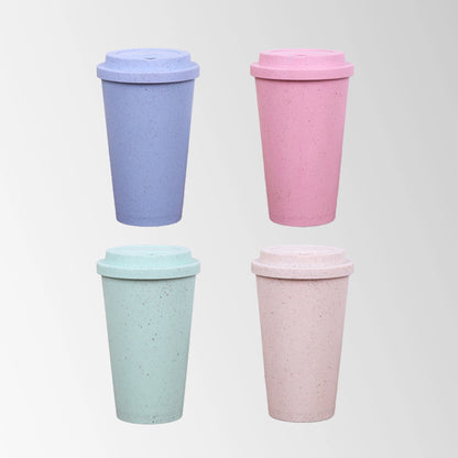 multi color wheat straw travel cups collection