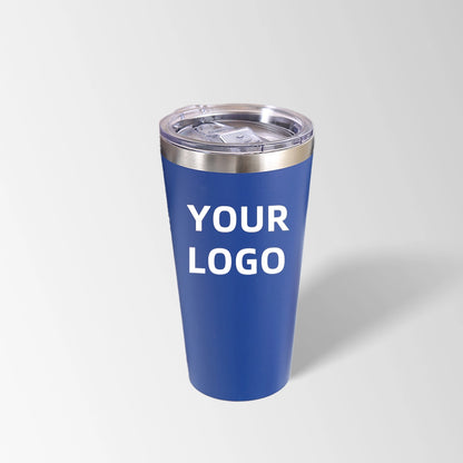 Royal blue double wall tumbler custom logo