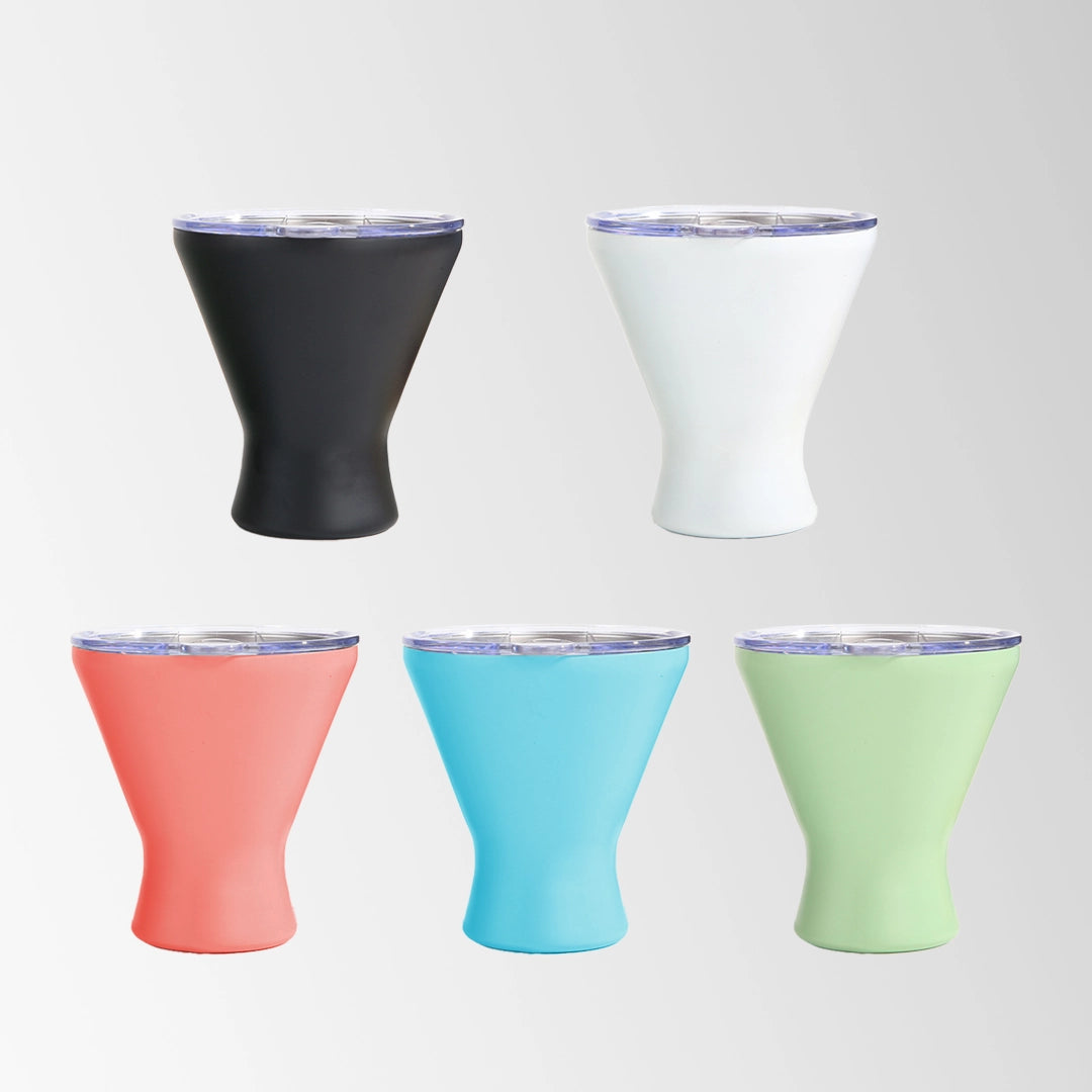 Multi color martini tumblers custom logo collection