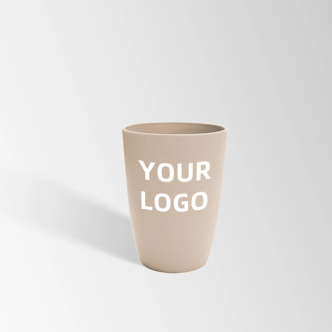 light beige wheat straw reusable plastic cup