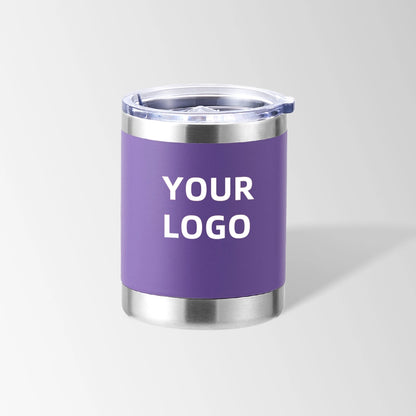 Purple travel coffee tumbler custom logo