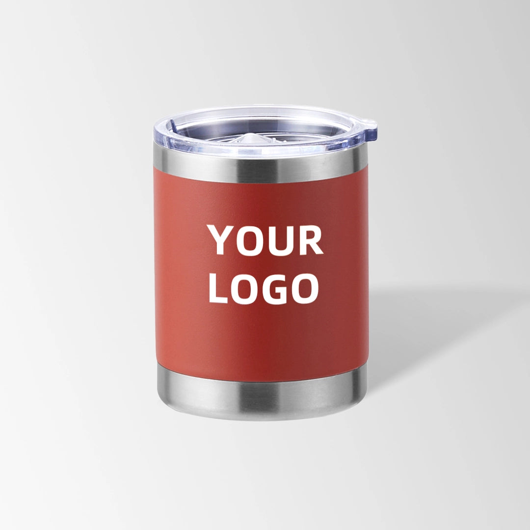 Orange red travel coffee tumbler custom logo