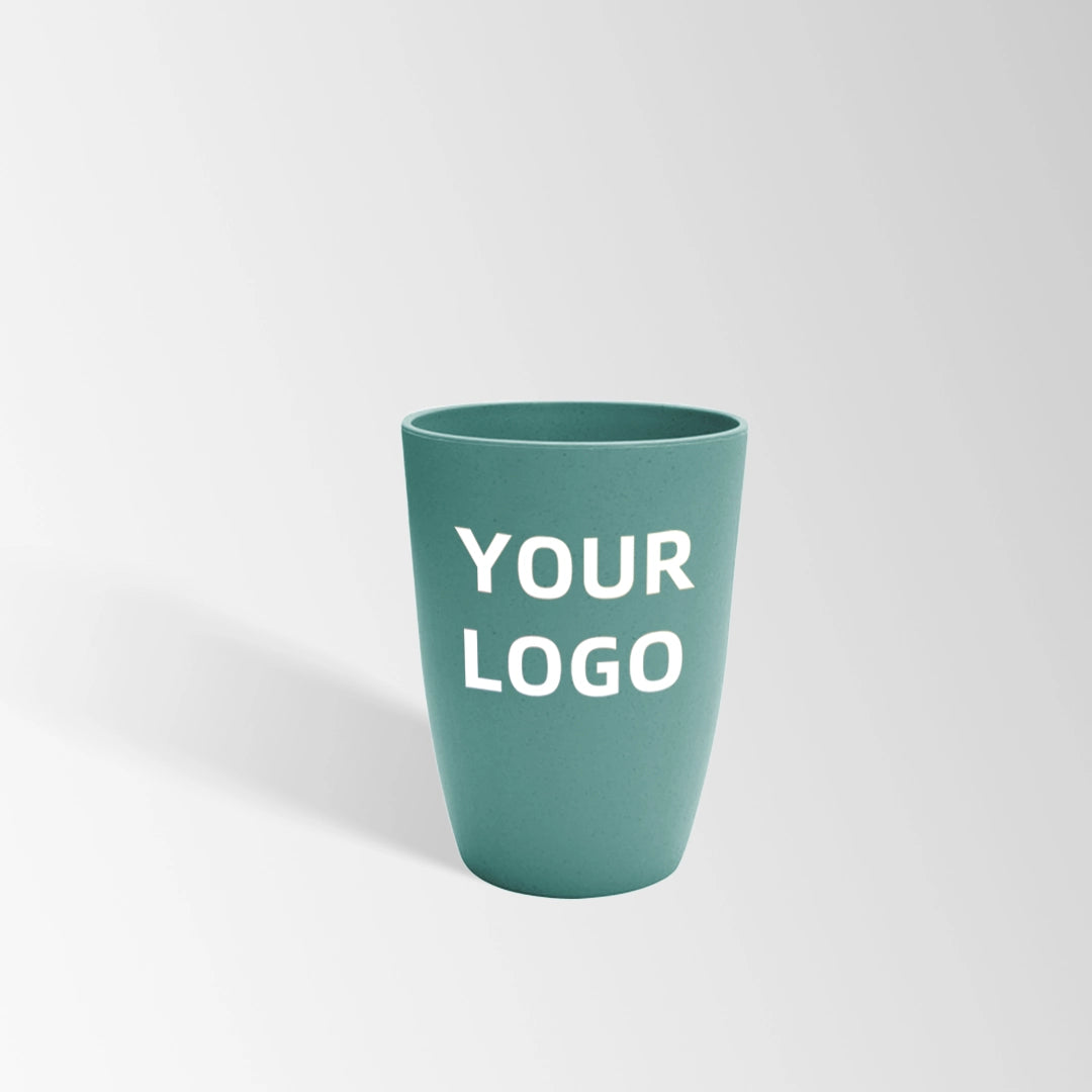 dark green wheat straw reusable plastic cup custom logo