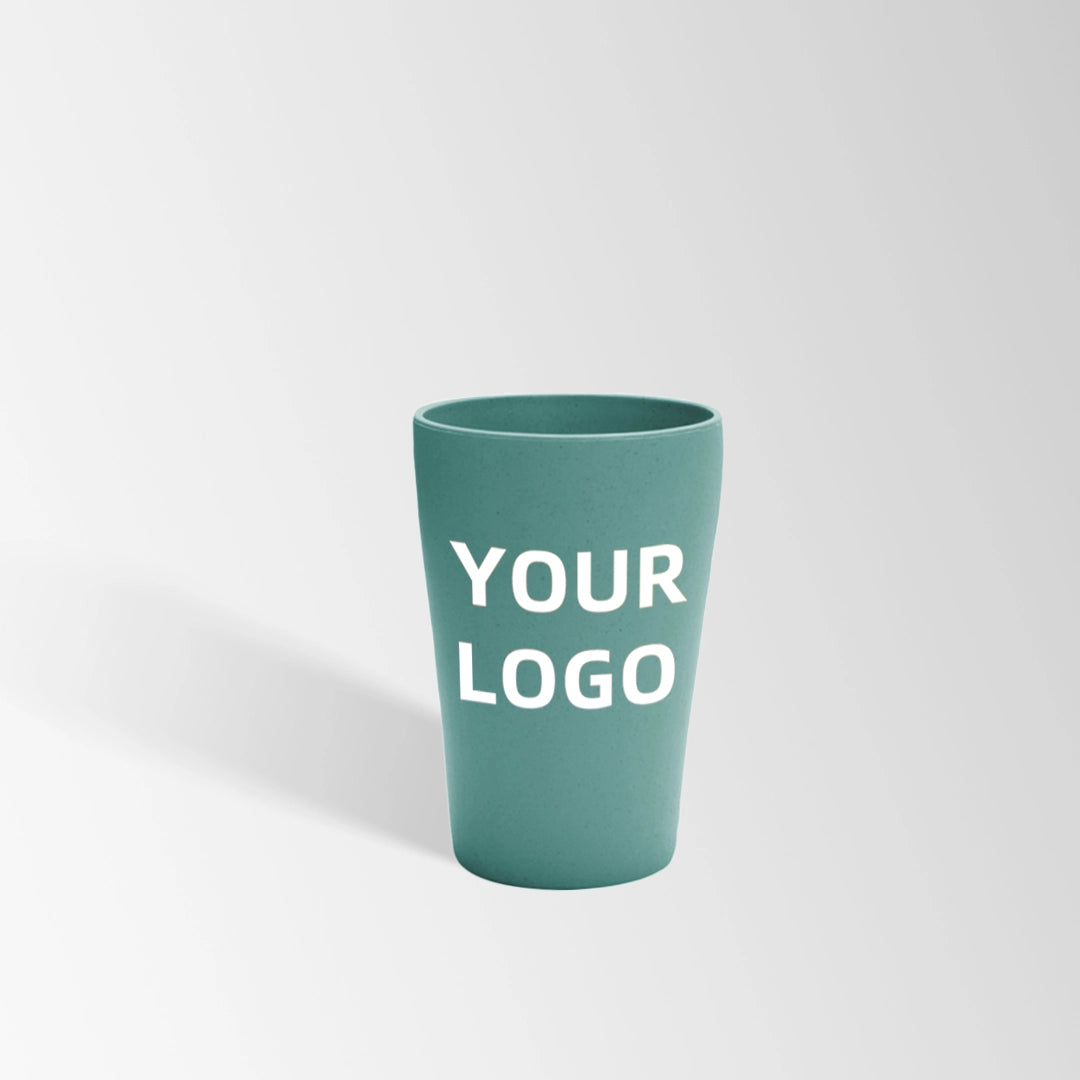 teal green slim wheat straw reusable plastic cup custom logo