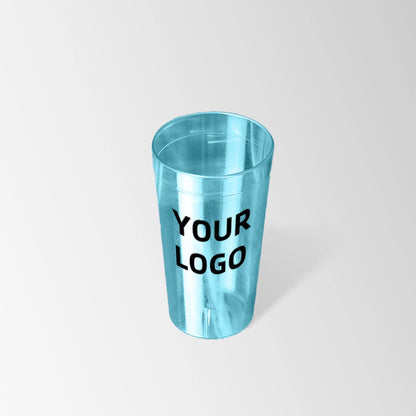 light blue SAN plastic textured tumbler custom logo