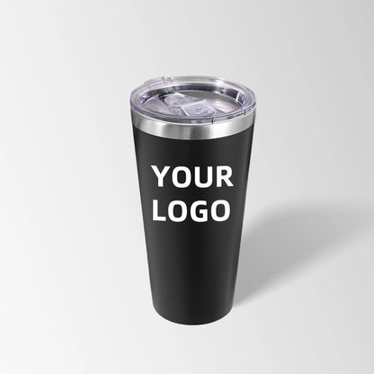 Black double wall tumbler custom logo