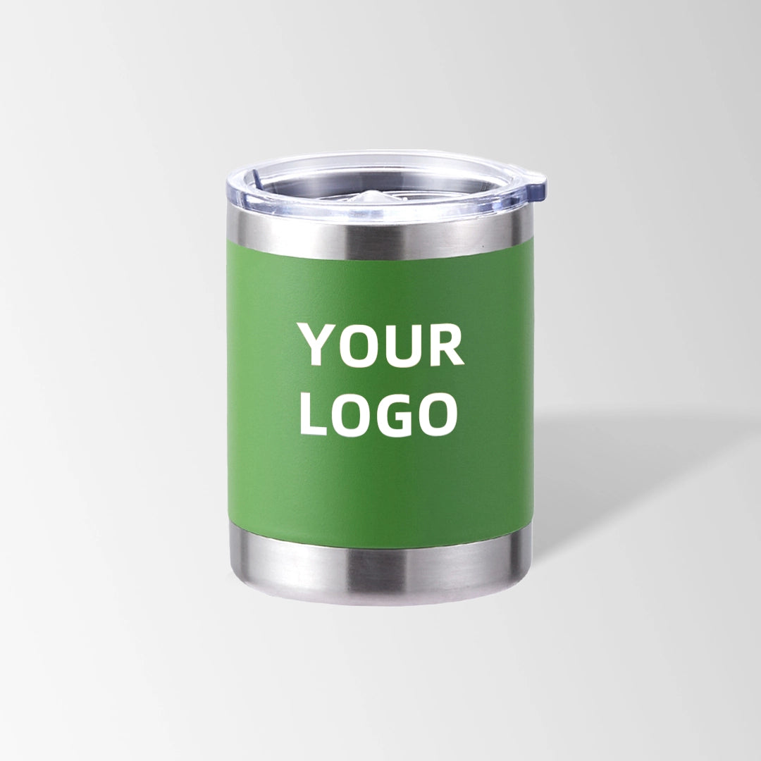Grass green travel coffee tumbler custom logo