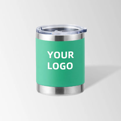 Coral green travel coffee tumbler custom logo