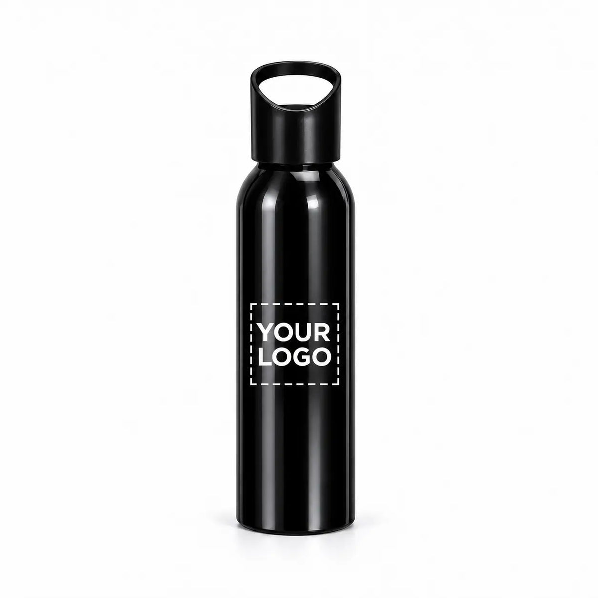 17 oz. Black Aluminum Water Bottle with Carry Lid