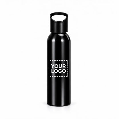 17 oz. Black Aluminum Water Bottle with Carry Lid