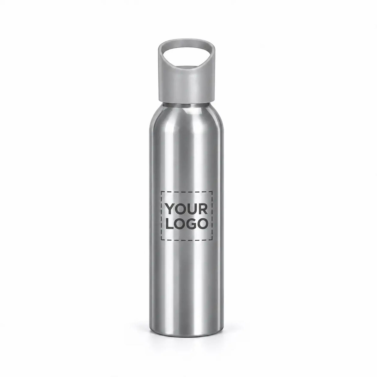 17 oz. Silver Aluminum Water Bottle with Carry Lid