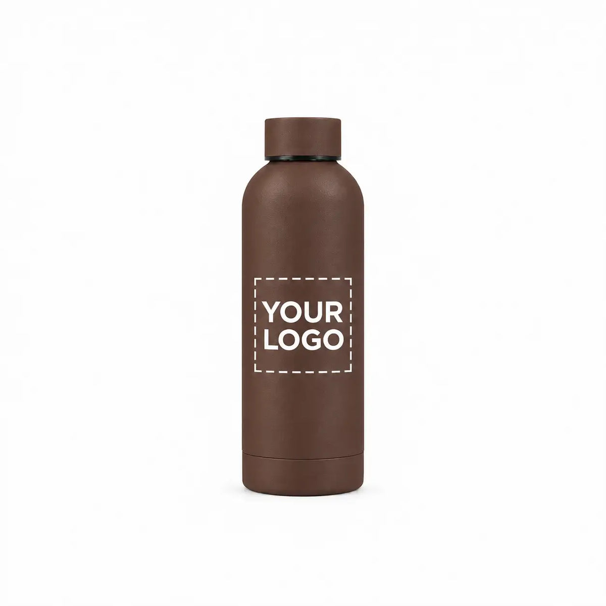 17 oz. brown insulated water bottle custom logo