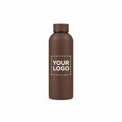 17 oz. brown insulated water bottle custom logo