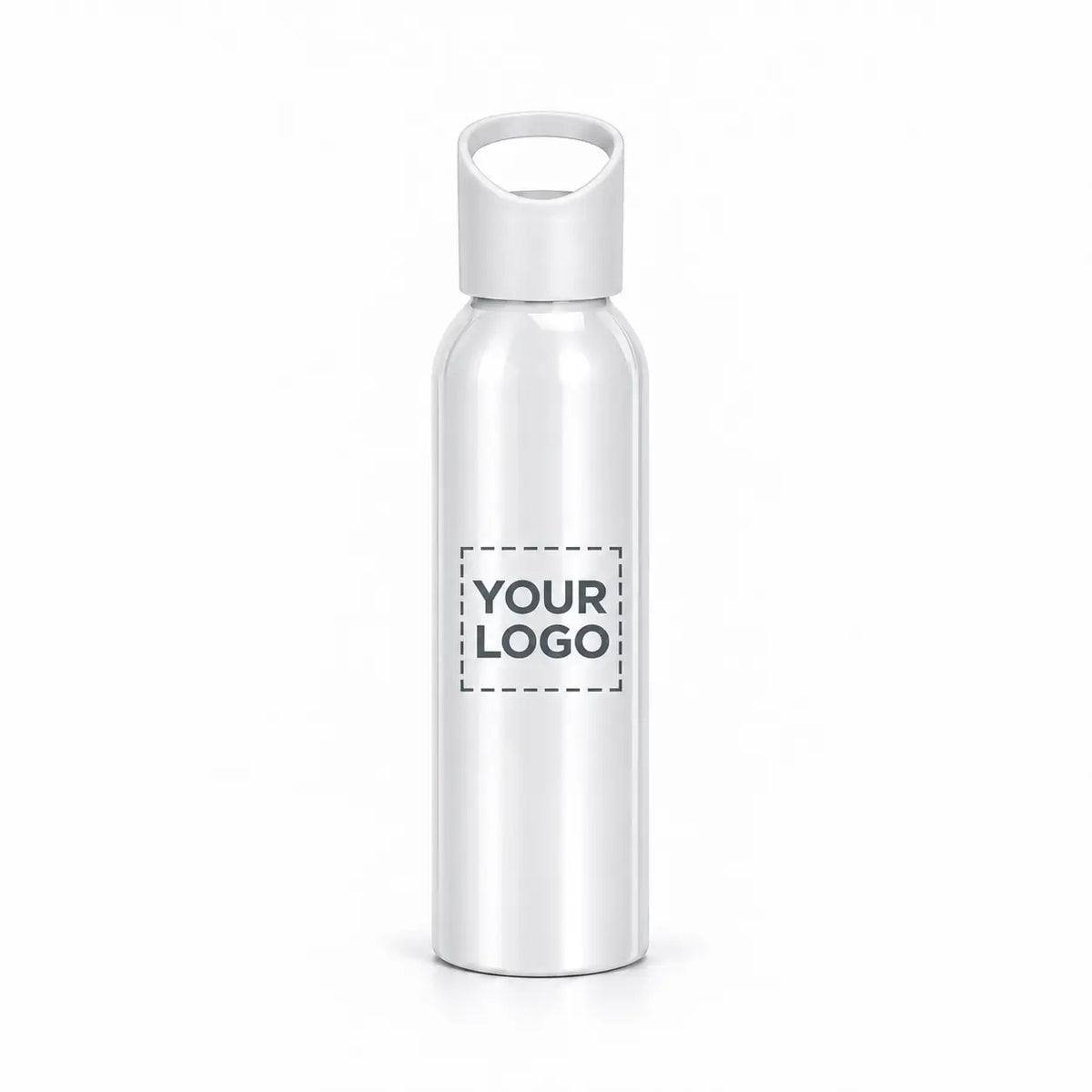 17 oz. white Aluminum Water Bottle with Carry Lid
