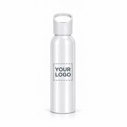 17 oz. white Aluminum Water Bottle with Carry Lid