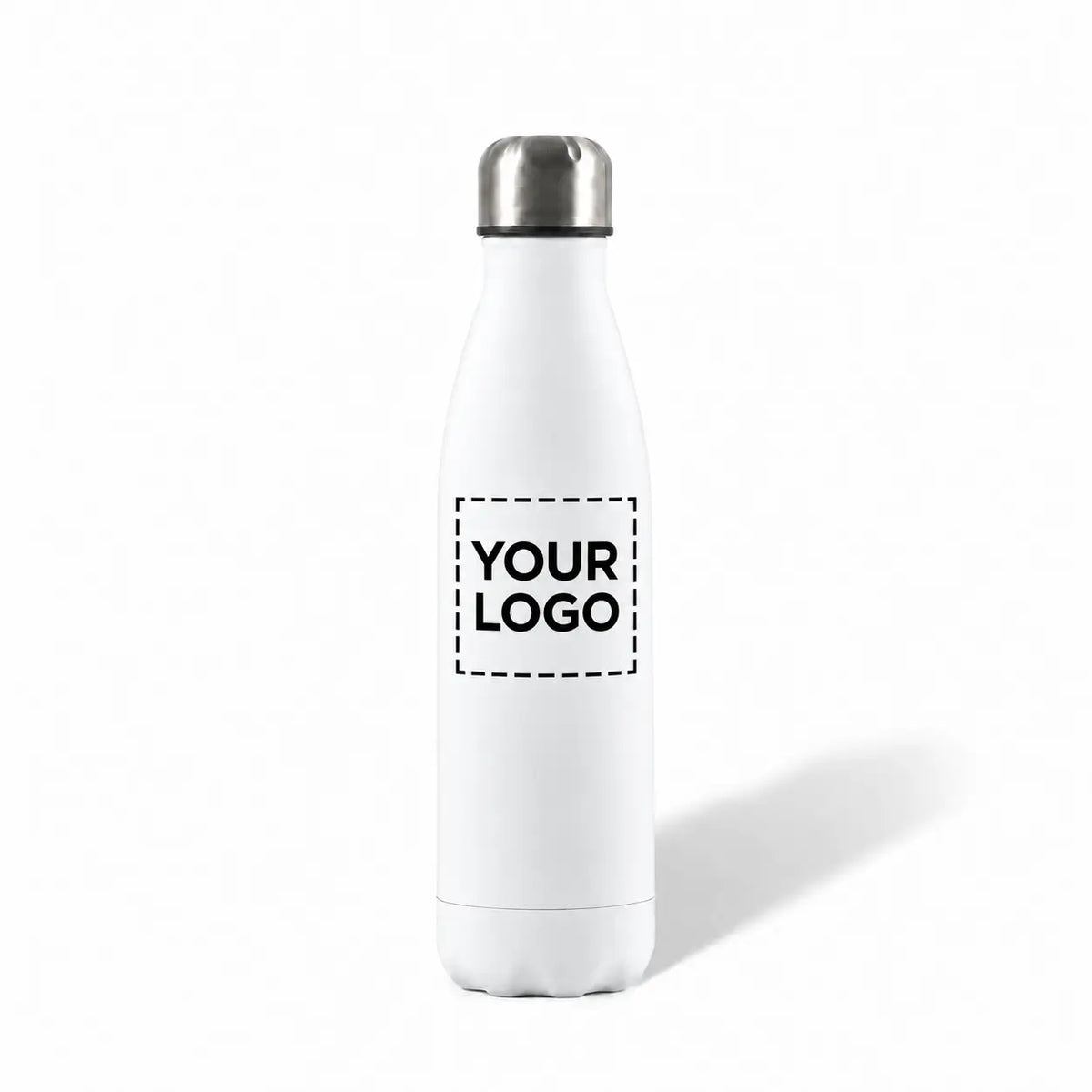 17 oz. white stainless steel water bottle