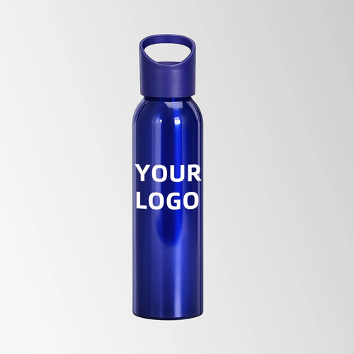 17 oz. Dark Blue Aluminum Water Bottle with Carry Lid