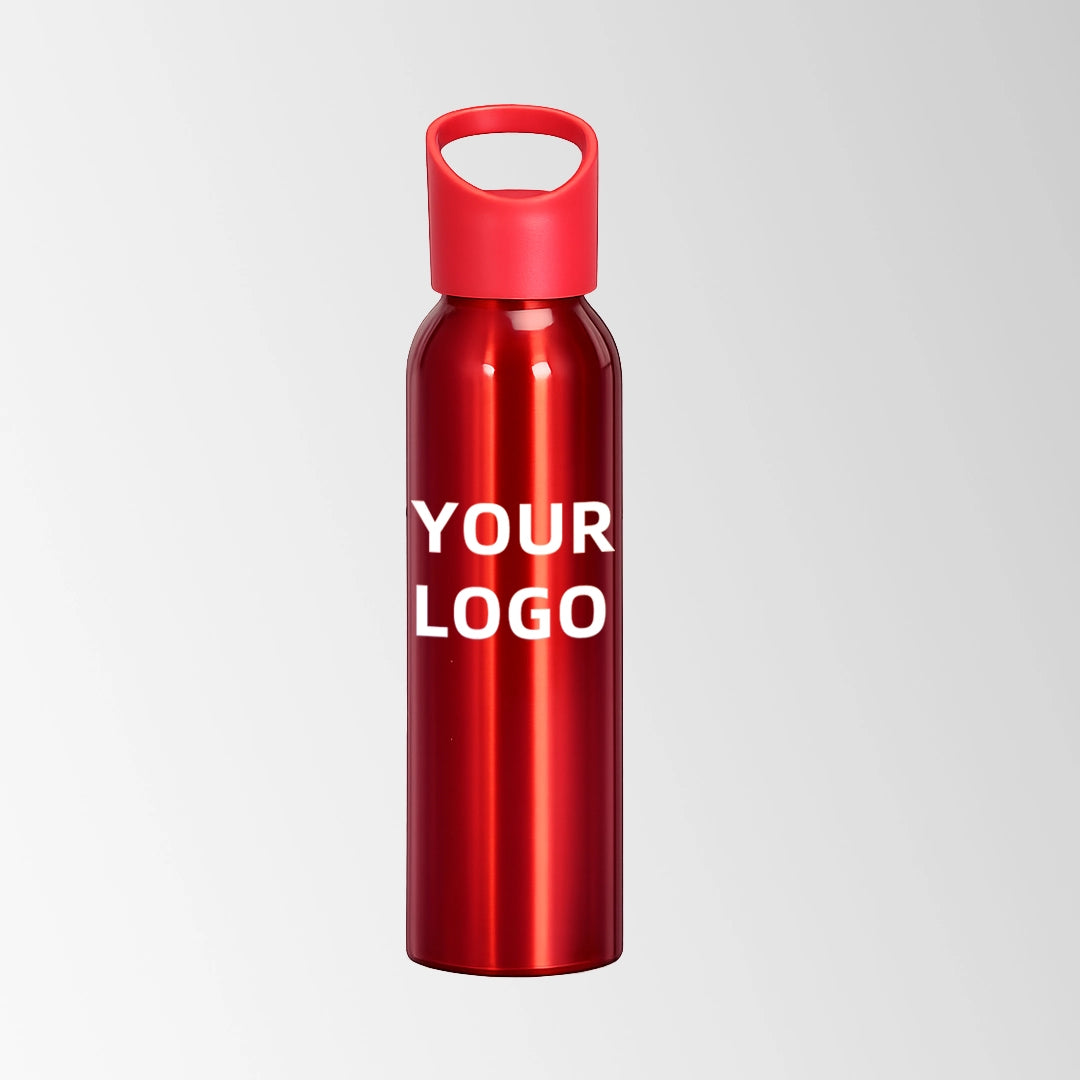 17 oz. Red Aluminum Water Bottle with Carry Lid