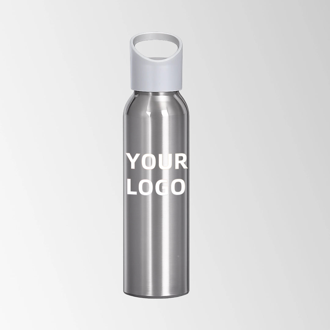 17 oz. Silver Aluminum Water Bottle with Carry Lid