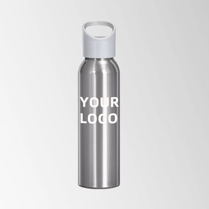 17 oz. Silver Aluminum Water Bottle with Carry Lid