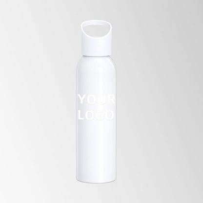 17 oz. White Aluminum Water Bottle with Carry Lid