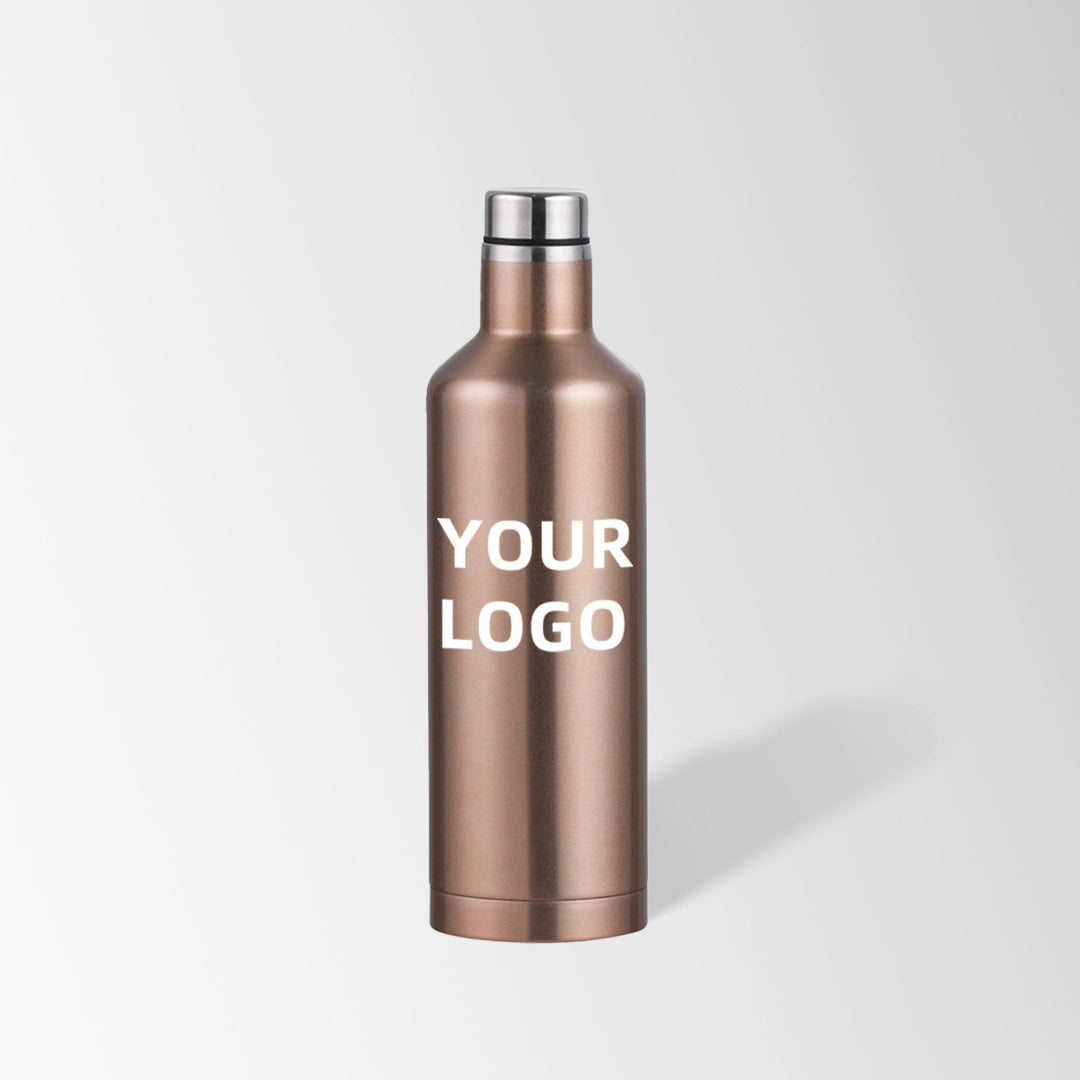 17 oz. champagne gold wine-shaped stainless steel water bottle