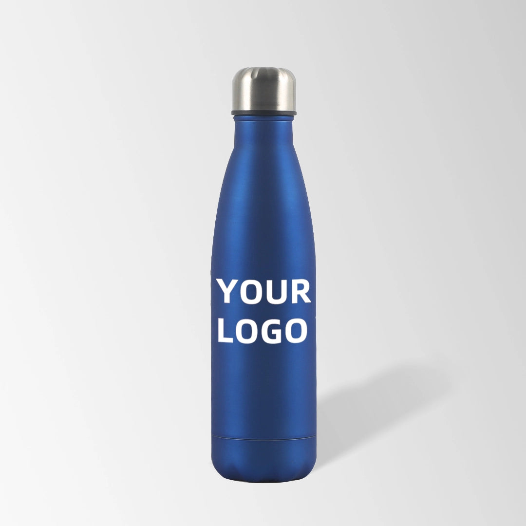 17 oz. charm blue cola-shaped stainless steel water bottle