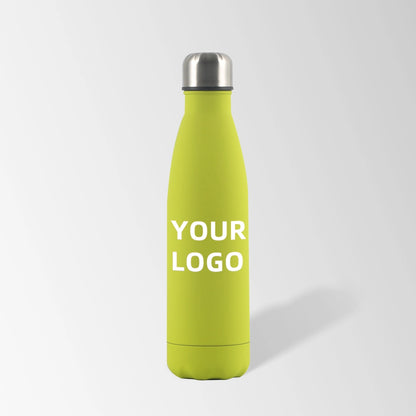 17 oz. grass green cola-shaped stainless steel water bottle