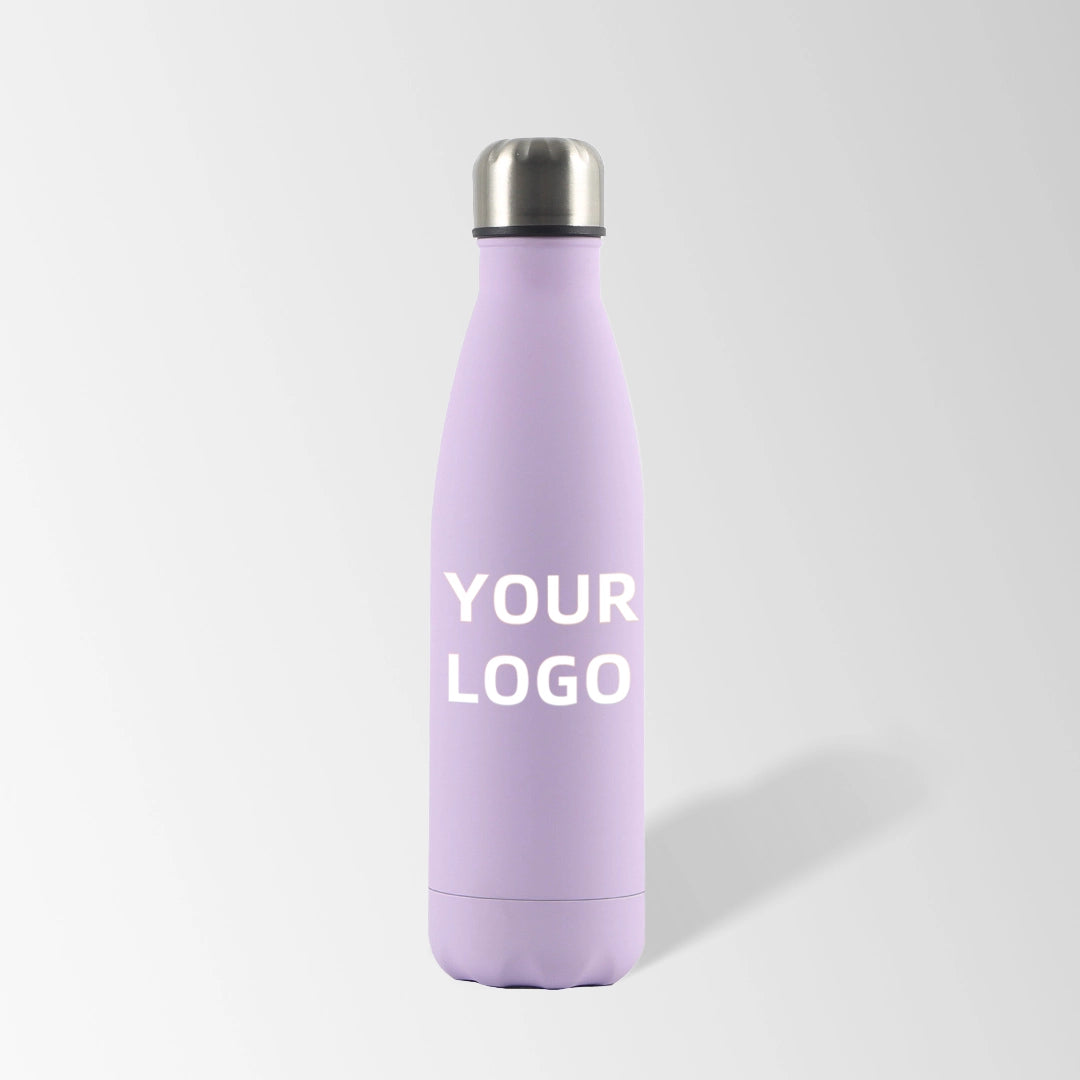 17 oz. lavender purple cola-shaped stainless steel water bottle