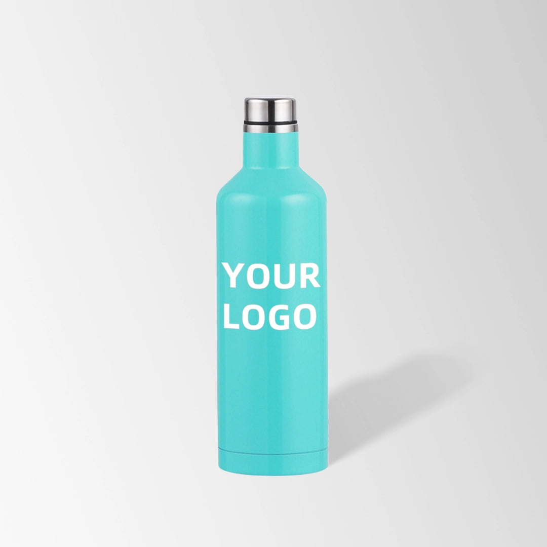17 oz. mint green wine-shaped stainless steel water bottle