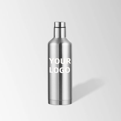 17 oz. natural stainless steel wine-shaped water bottle