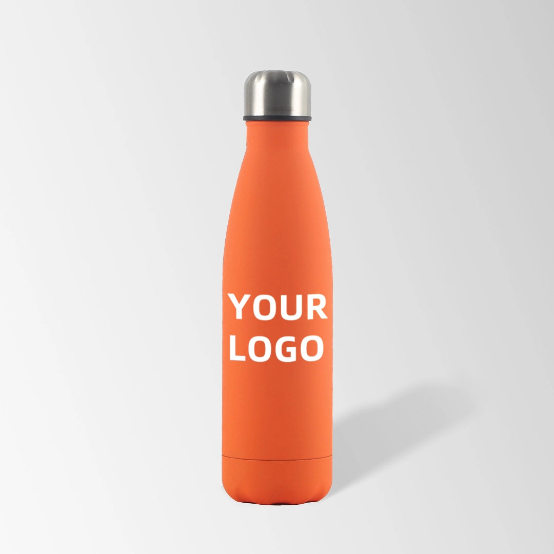 17 oz. orange cola-shaped stainless steel water bottle