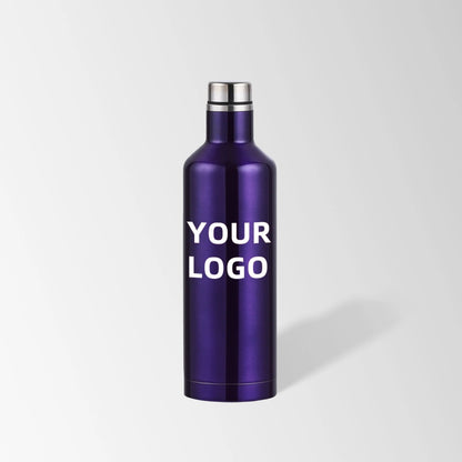 17 oz. purple wine-shaped stainless steel water bottle