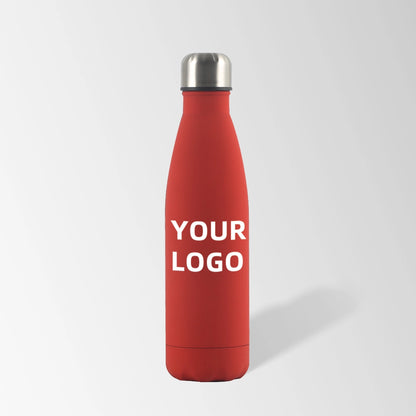 17 oz. red cola-shaped stainless steel water bottle