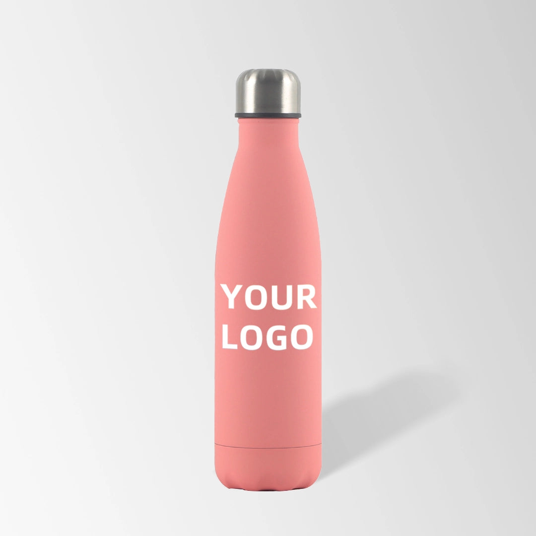 17 oz. sakura pink cola-shaped stainless steel water bottle
