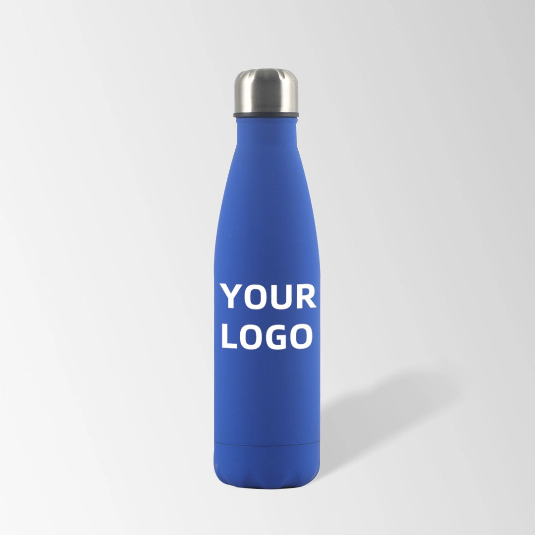 17 oz. gray cola-shaped stainless steel water bottle