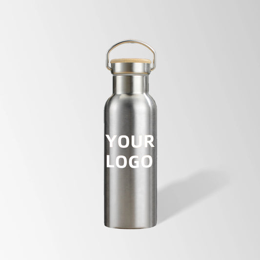 17 oz. stainless steel water bottle with bamboo lid