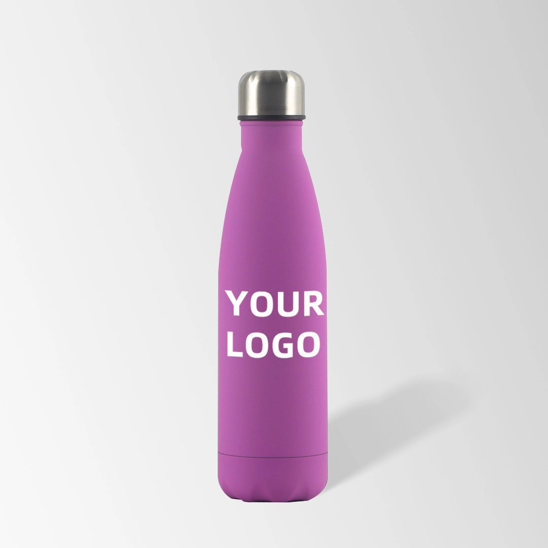 17 oz. violet purple cola-shaped stainless steel water bottle