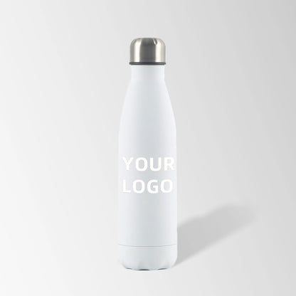 17 oz. white cola-shaped stainless steel water bottle