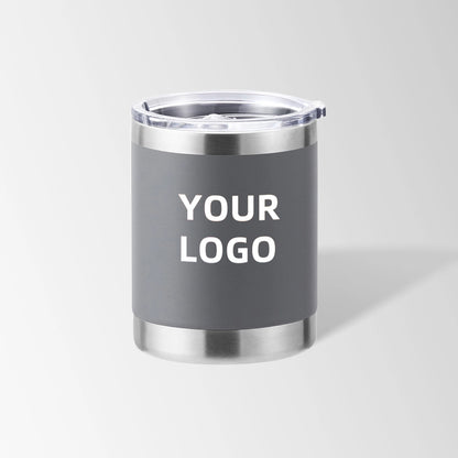 Gray travel coffee tumbler custom logo